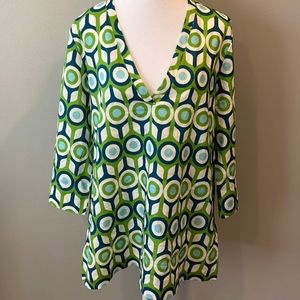 Lesley Evers Bullseye V neck Tunic XL